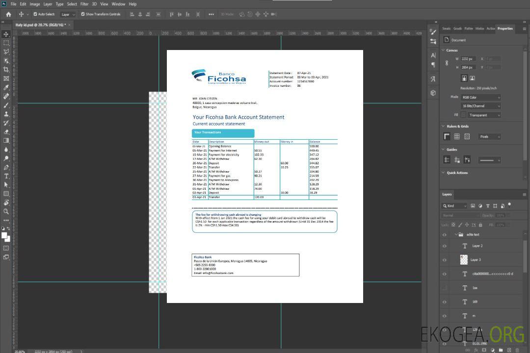 Nicaragua Banco Ficohsa excel pdf template Nicaragua Banco Ficohsa excel pdf template